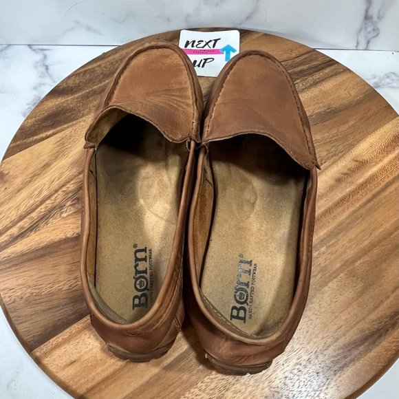 Born Mens Allan Brown Leather Opanka Hand Crafted Slip On Driving Loafer Sz 13 - Picture 5 of 11